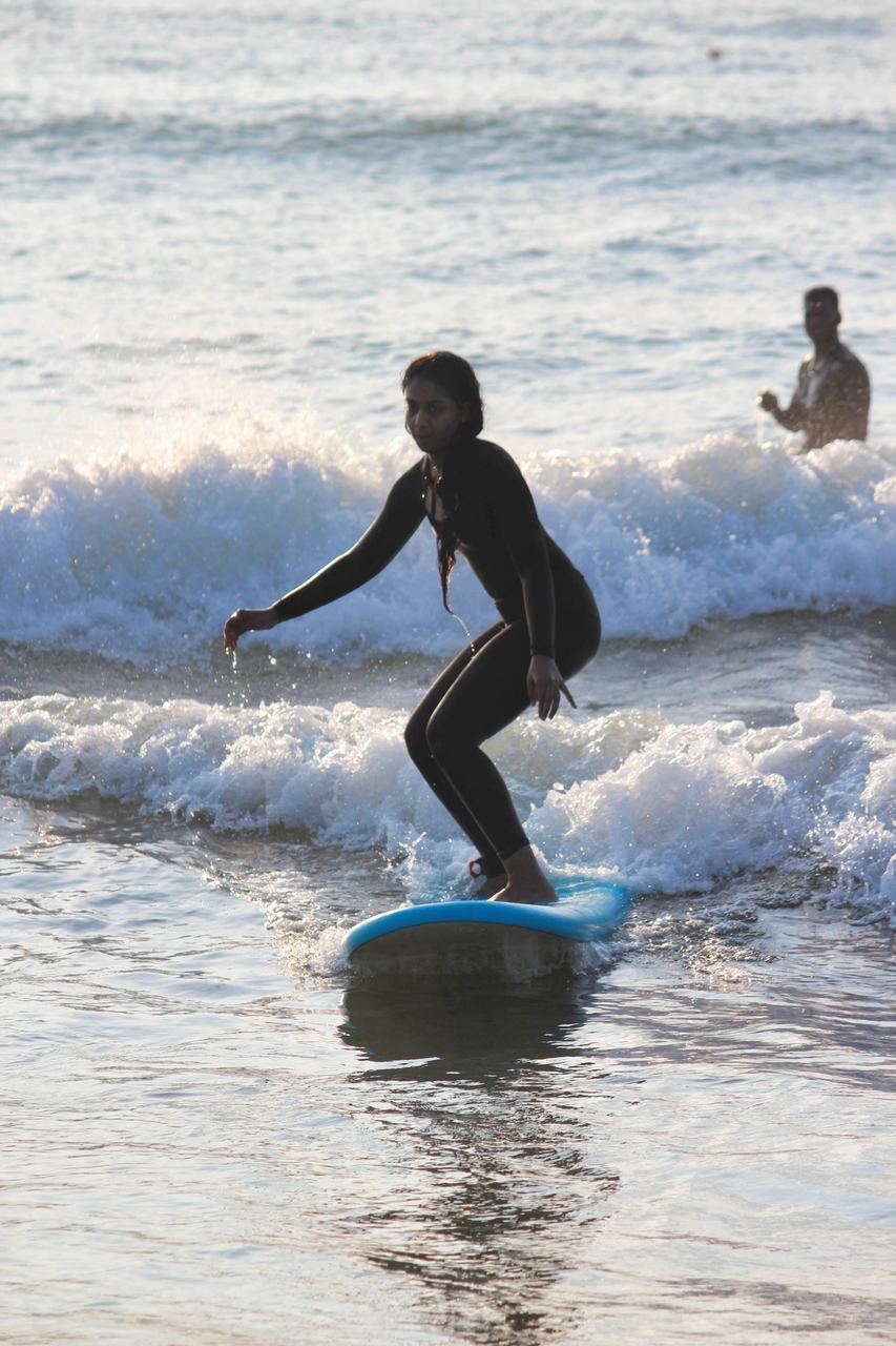 Surf lesson at Pondicherry Surf School