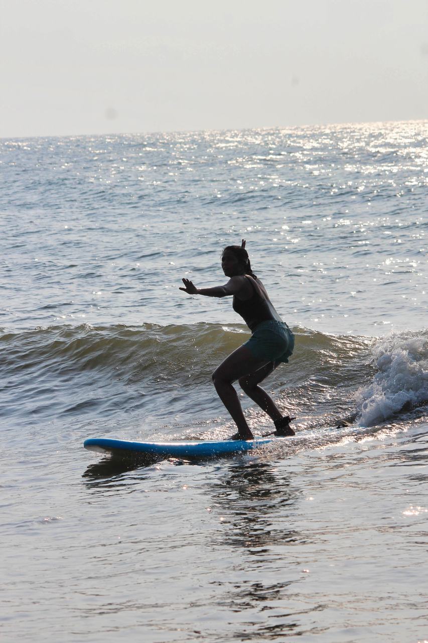Surf lesson at Pondicherry Surf School